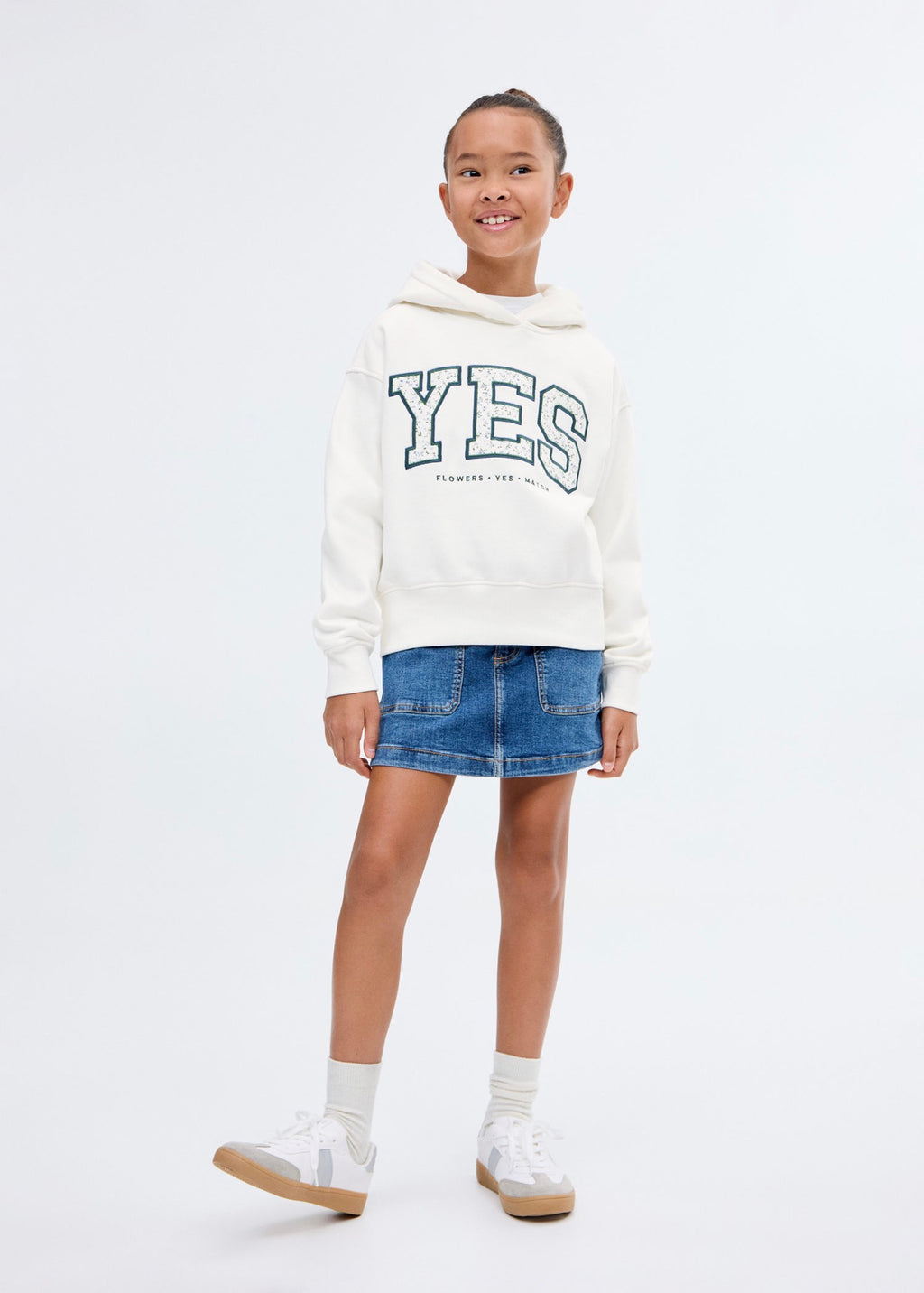 Sweat Yes Blanc Cassé - Fille
