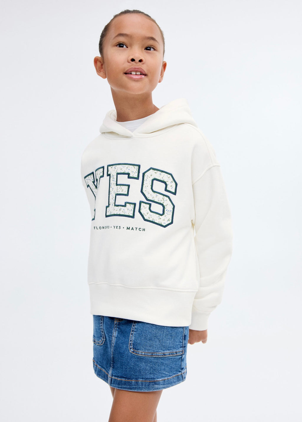 Sweat Yes Blanc Cassé - Fille