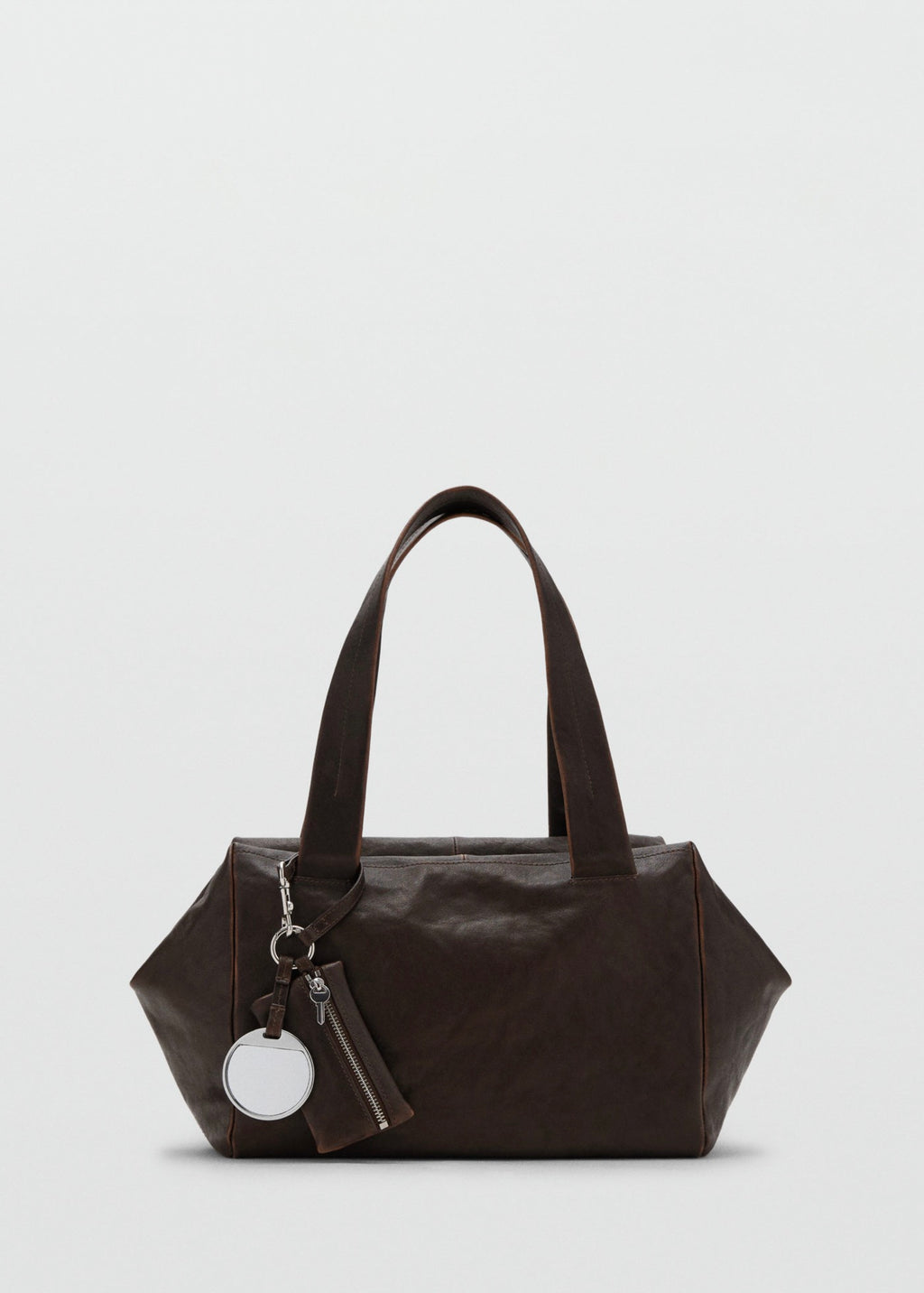 Sac Bandoulière Moyen En Cuir Avec Breloques