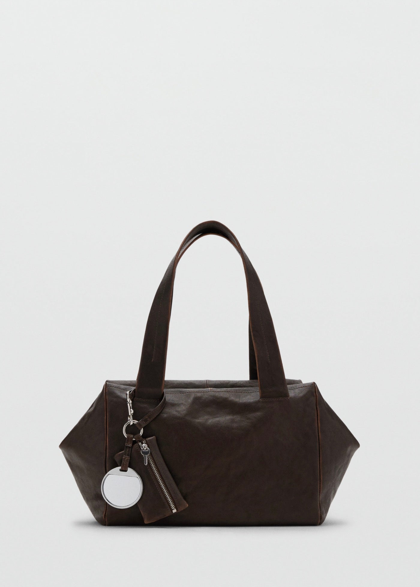Sac Bandoulière Moyen En Cuir Avec Breloques