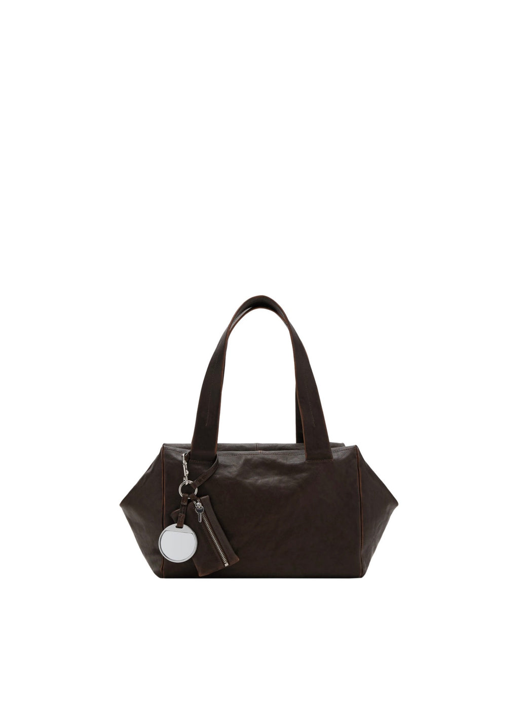 Sac Bandoulière Moyen En Cuir Avec Breloques