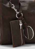 Sac Bandoulière Moyen En Cuir Avec Breloques