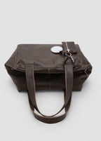 Sac Bandoulière Moyen En Cuir Avec Breloques