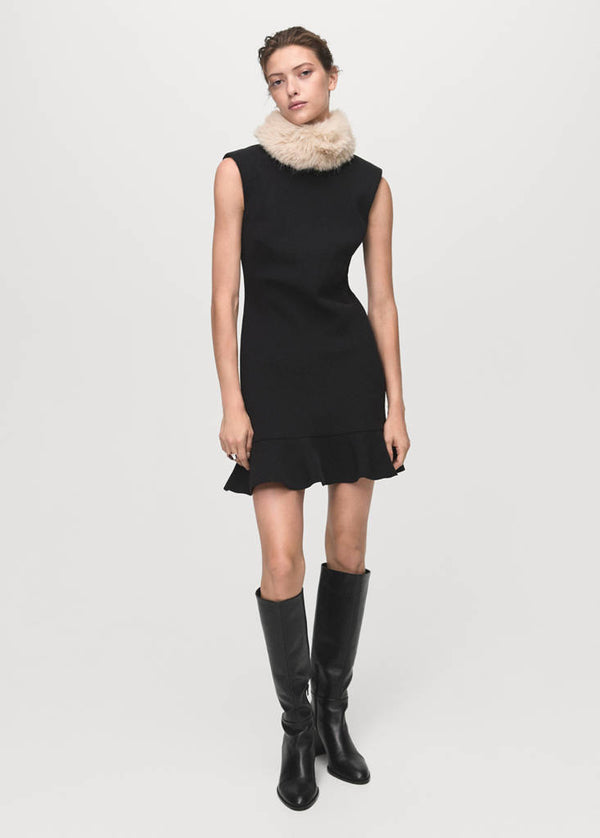 Robe À Volants Et Col Cheminée