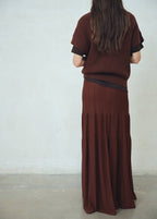 Jupe Longue En Maille Coutures