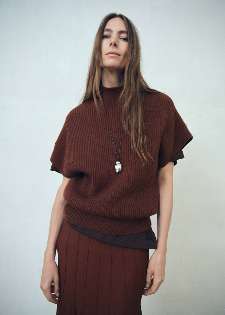 Jupe Longue En Maille Coutures