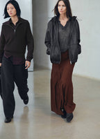 Jupe Longue En Maille Coutures