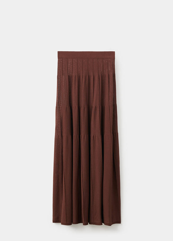 Jupe Longue En Maille Coutures