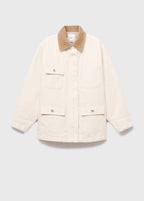 Parka En Jean Avec Col En Velours Côtelé
