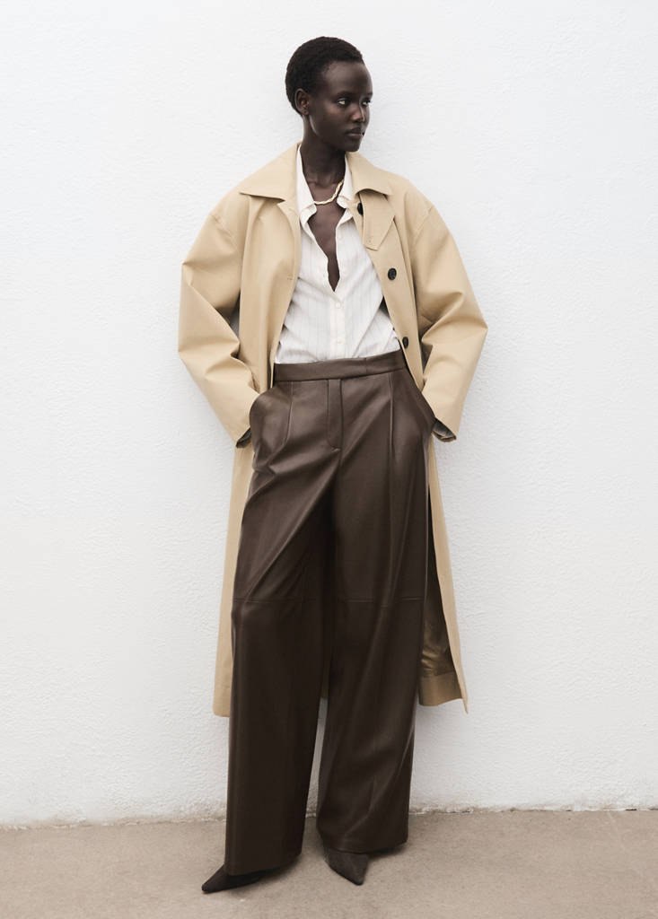 Pantalon Large En Cuir Synthétique