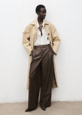 Pantalon Large En Cuir Synthétique