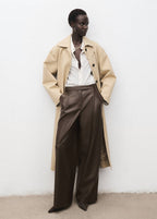 Pantalon Large En Cuir Synthétique