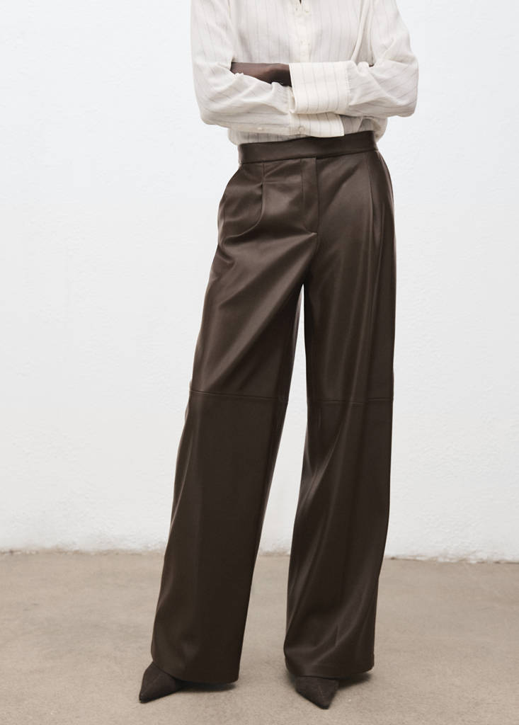 Pantalon Large En Cuir Synthétique