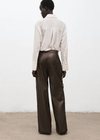 Pantalon Large En Cuir Synthétique