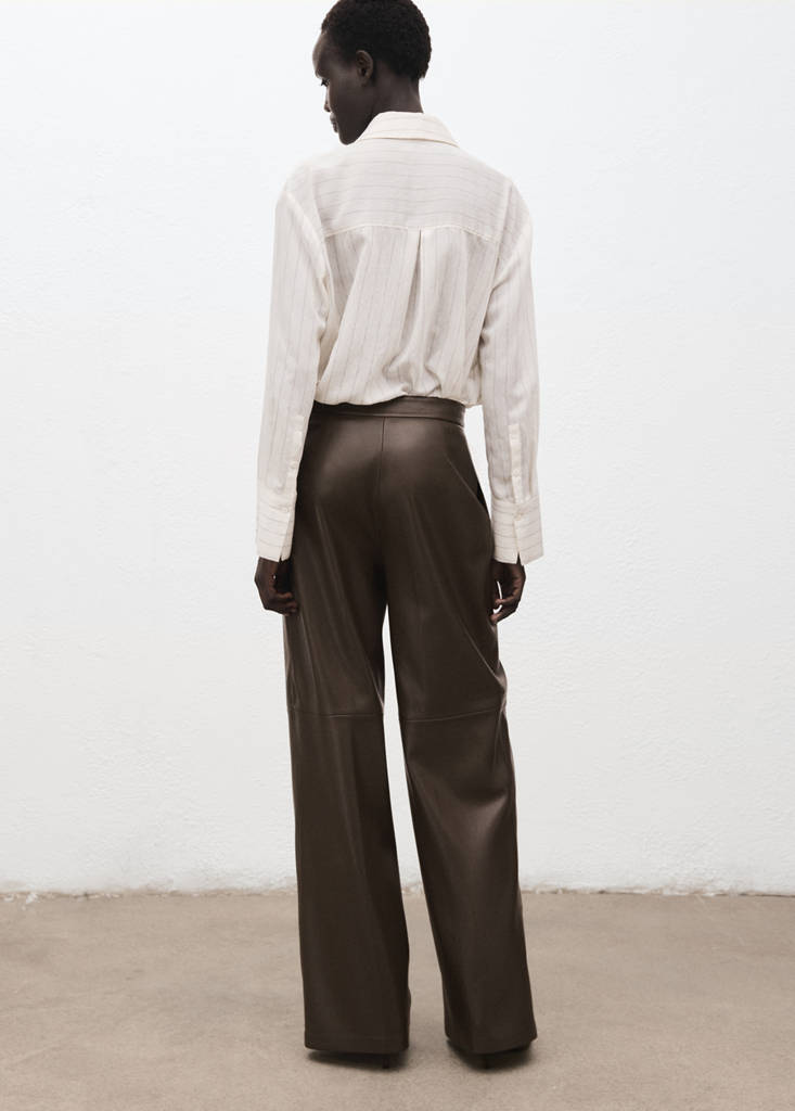 Pantalon Large En Cuir Synthétique