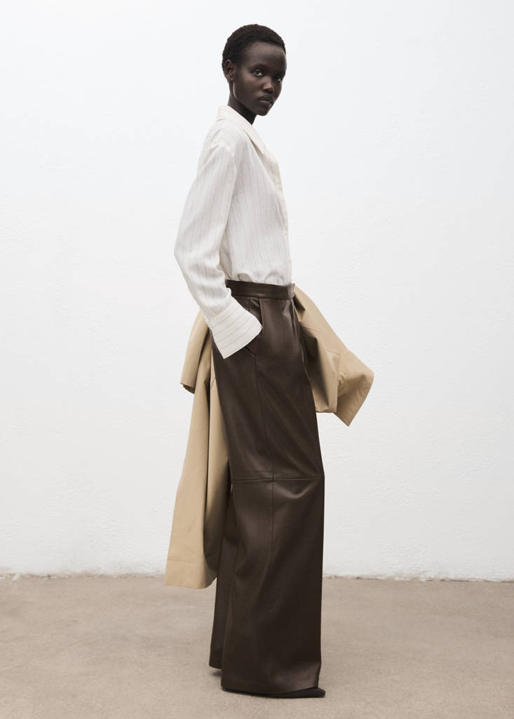 Pantalon Large En Cuir Synthétique
