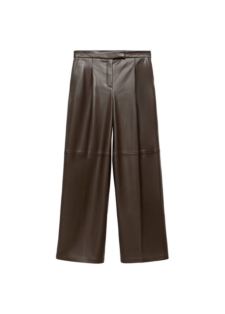 Pantalon Large En Cuir Synthétique