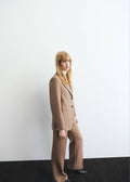 Pantalon De Costume Droit Laine Mélangée