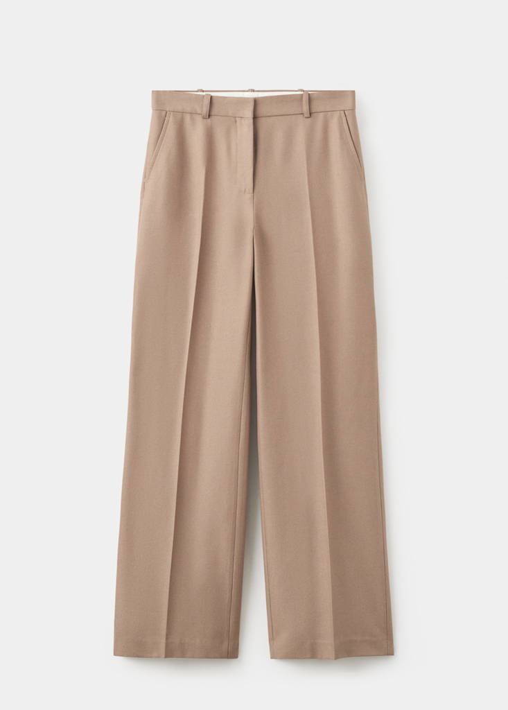 Pantalon De Costume Droit Laine Mélangée
