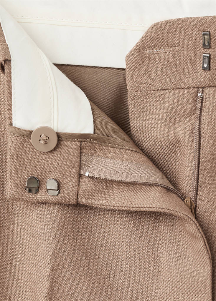 Pantalon De Costume Droit Laine Mélangée