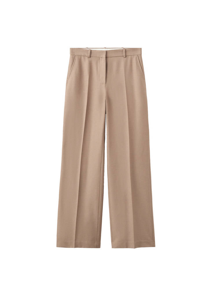 Pantalon De Costume Droit Laine Mélangée