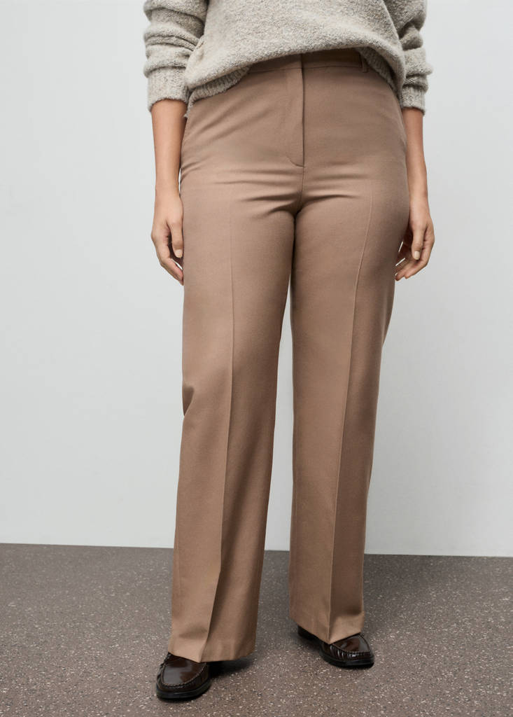 Pantalon De Costume Droit Laine Mélangée