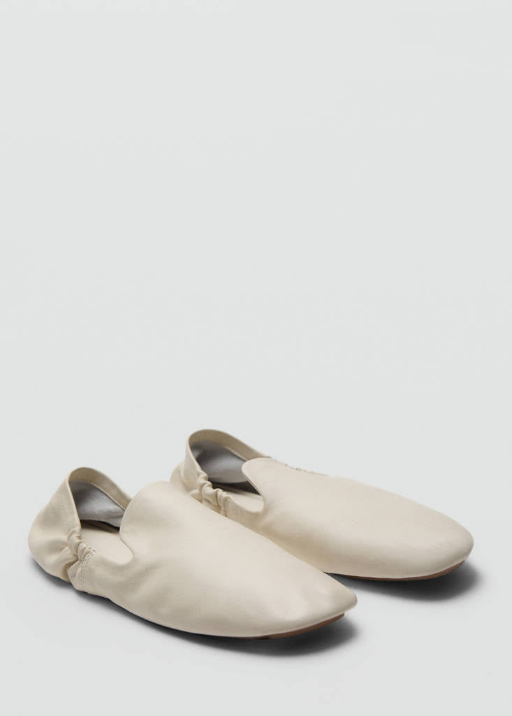 Chaussures En Cuir À Fronces