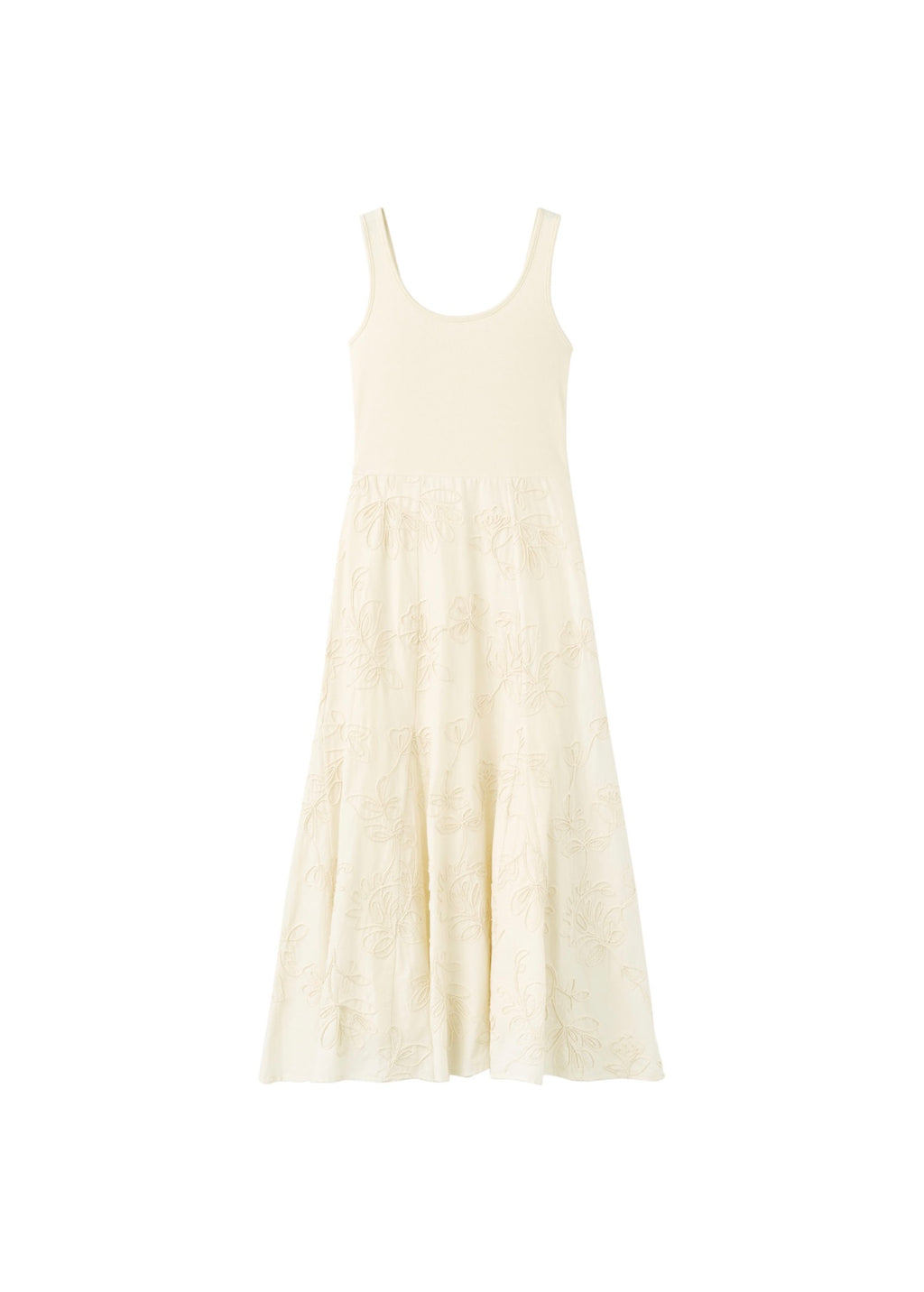 Robe Combinée Broderie À Fleurs