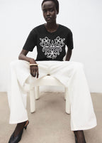 T-Shirt Coton Broderie À Fleurs