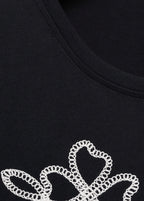 T-Shirt Coton Broderie À Fleurs