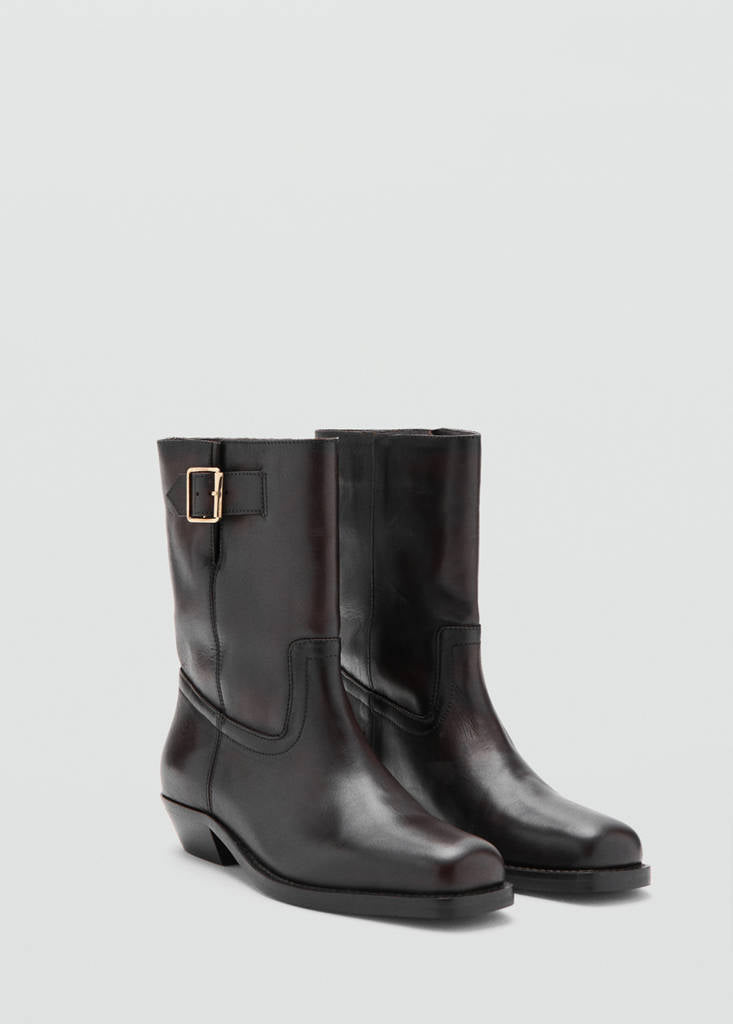 Bottines Cuir Boucle