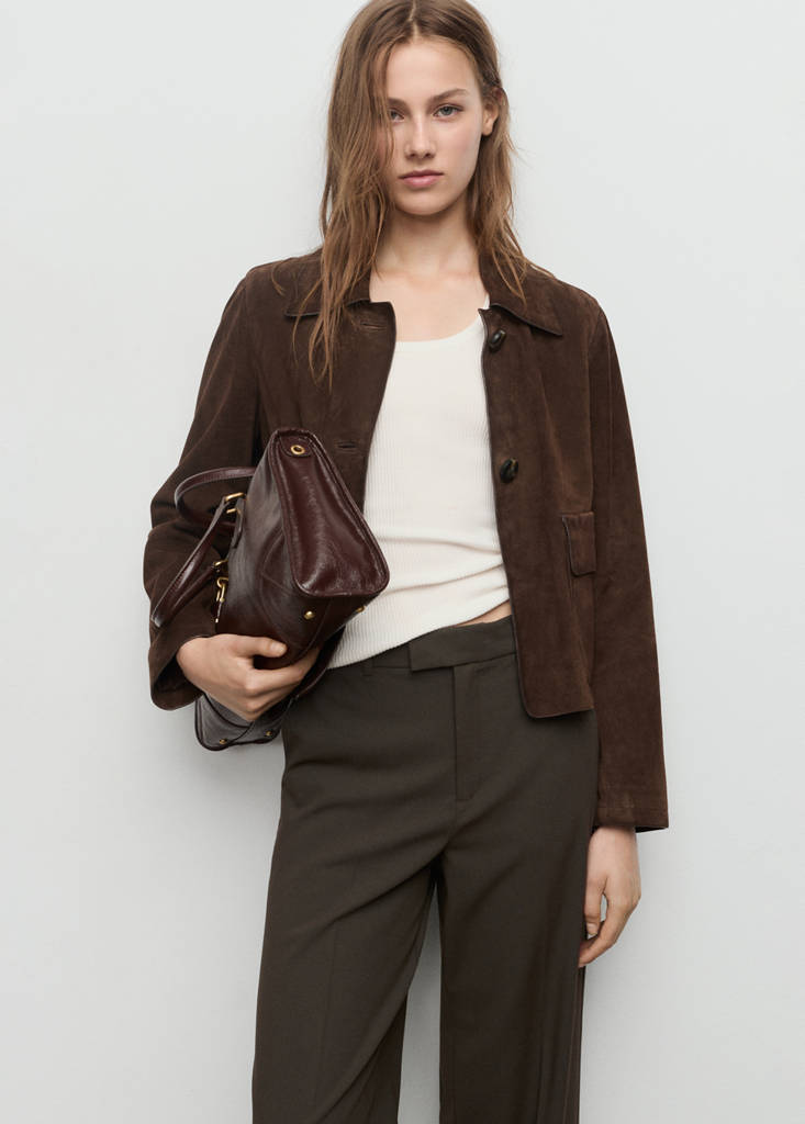 Pantalon Droit Crop Taille Normale