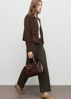 Pantalon Droit Crop Taille Normale