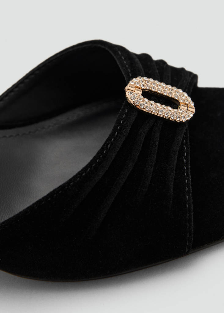 Sandale En Velours Avec Détail Bijou
