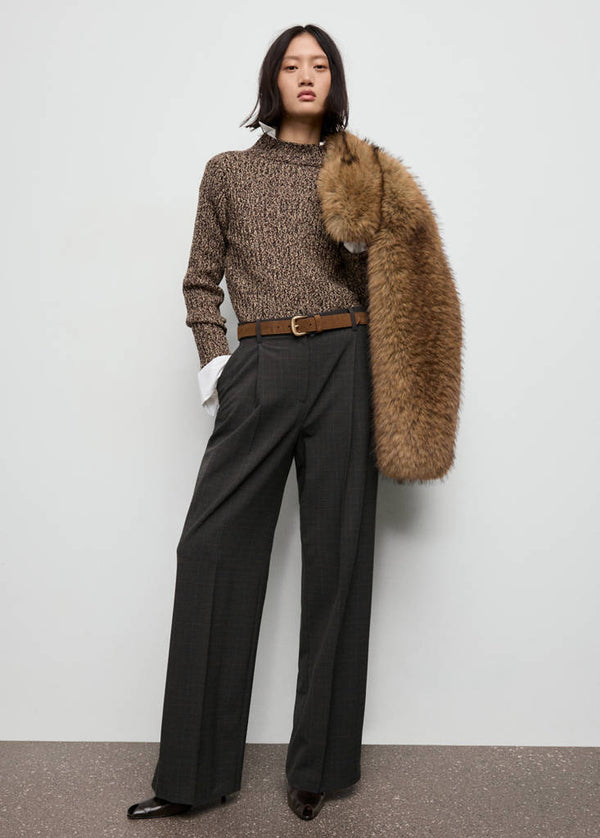 Pantaloni a quadri con pinces