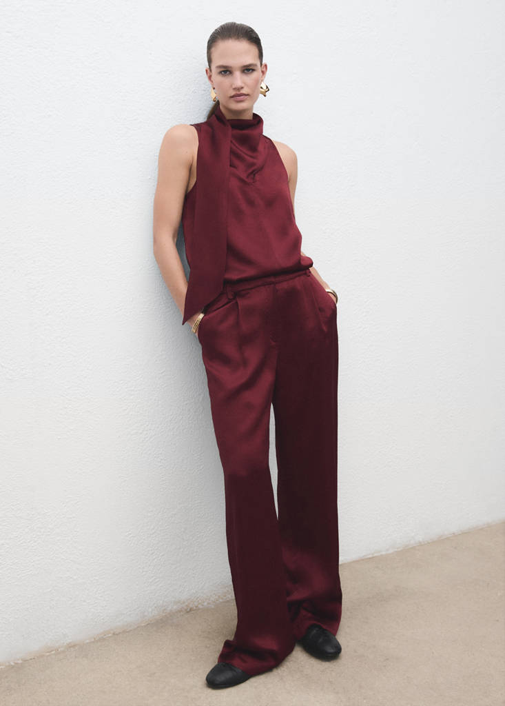 Pantalon Large Satiné