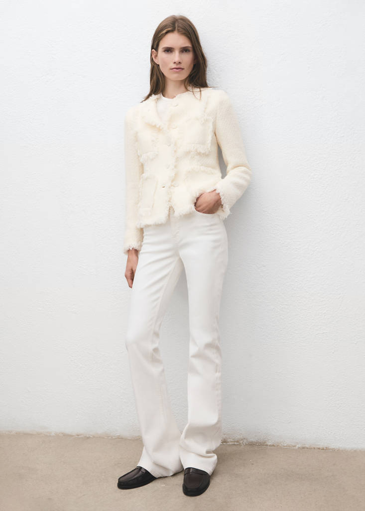 Giacca Tweed Bordi Sfilacciati