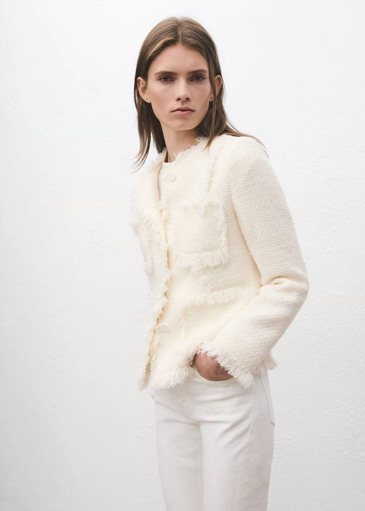 Giacca Tweed Bordi Sfilacciati