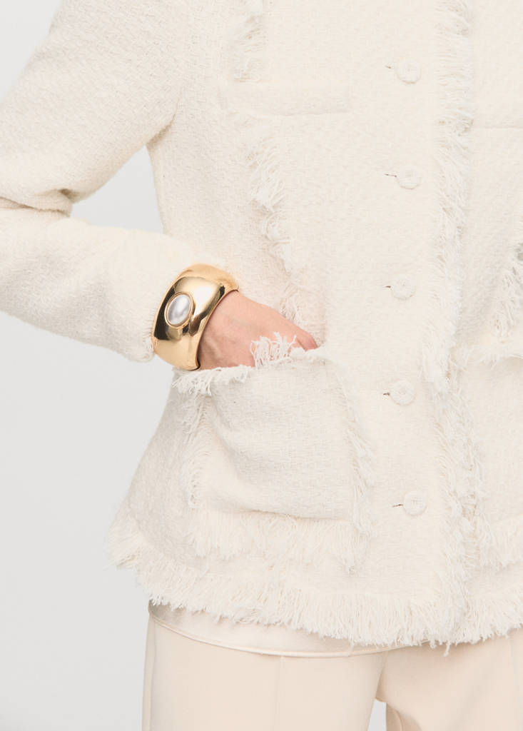 Giacca Tweed Bordi Sfilacciati