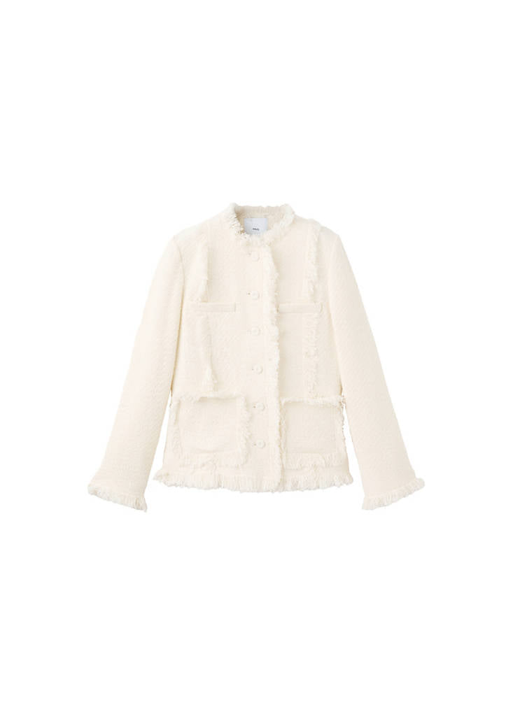 Giacca Tweed Bordi Sfilacciati