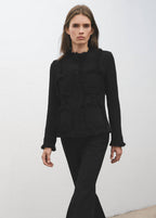 Veste Tweed Bords Effilochés