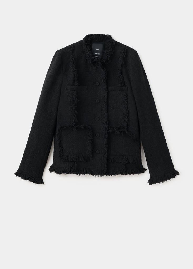 Veste Tweed Bords Effilochés