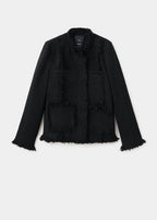 Veste Tweed Bords Effilochés