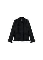 Veste Tweed Bords Effilochés
