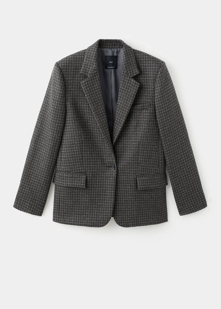 Blazer En Laine À Carreaux