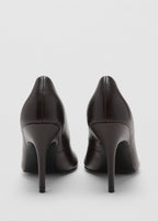 Chaussures À Talon En Cuir Bout Pointu