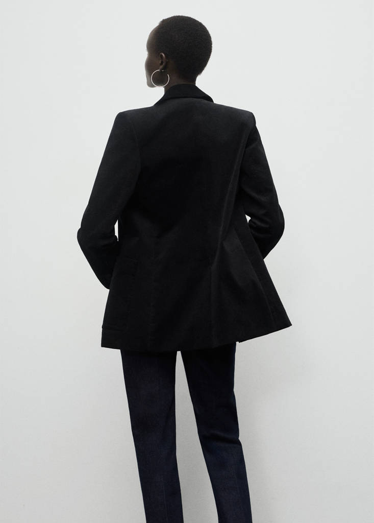 Blazer En Velveton À Poches