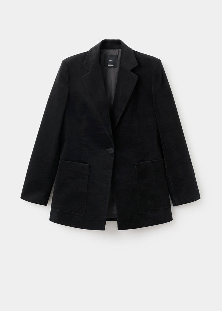Blazer En Velveton À Poches