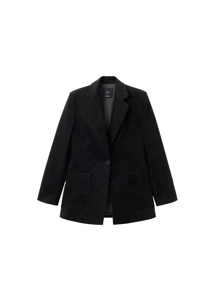 Blazer En Velveton À Poches