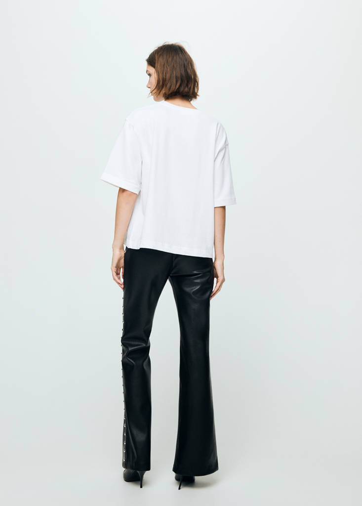 Pantalon Cuir Synthétique À Clous